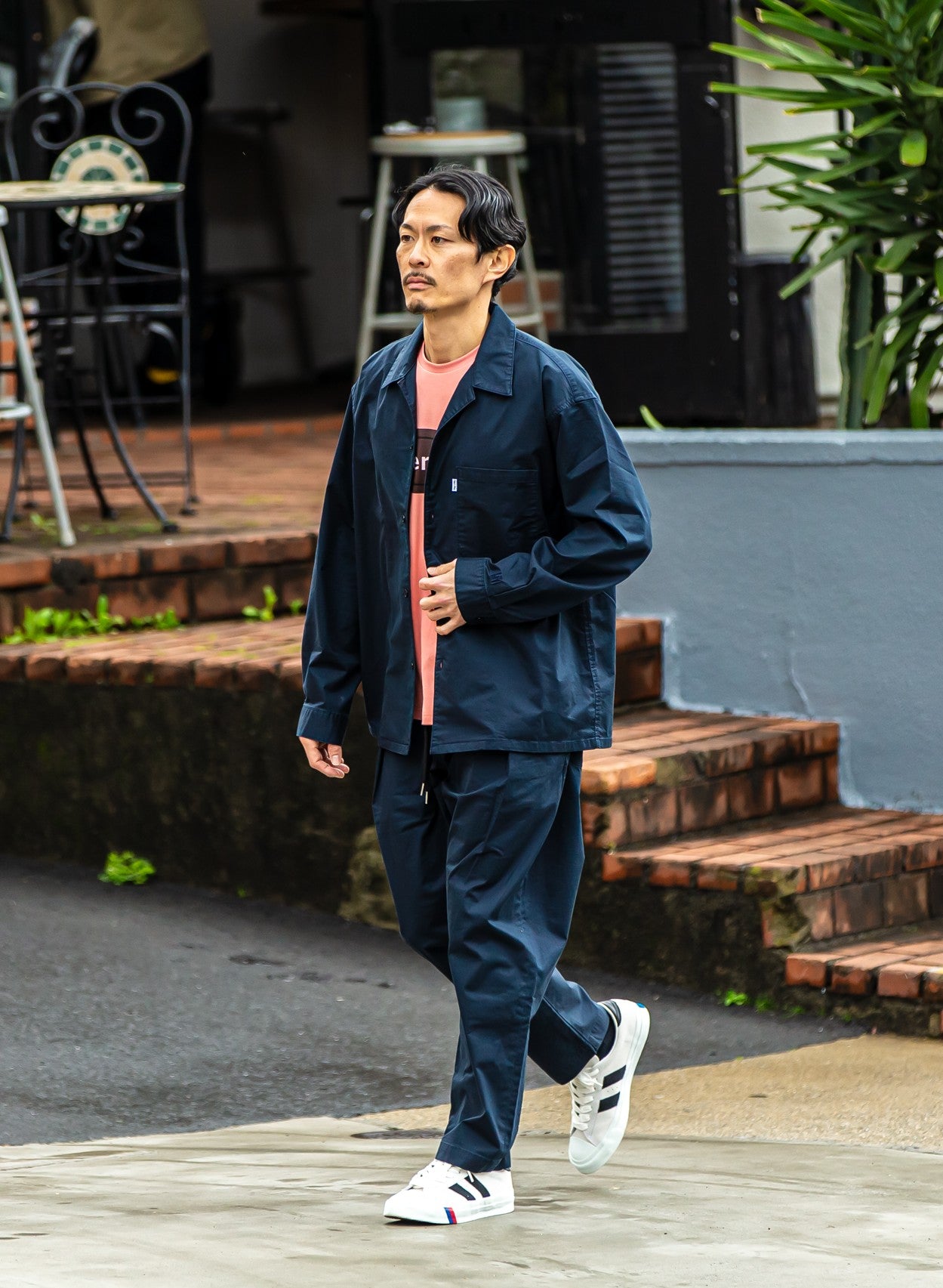 ワンサイズ ダブルフェイス テーパードパンツ