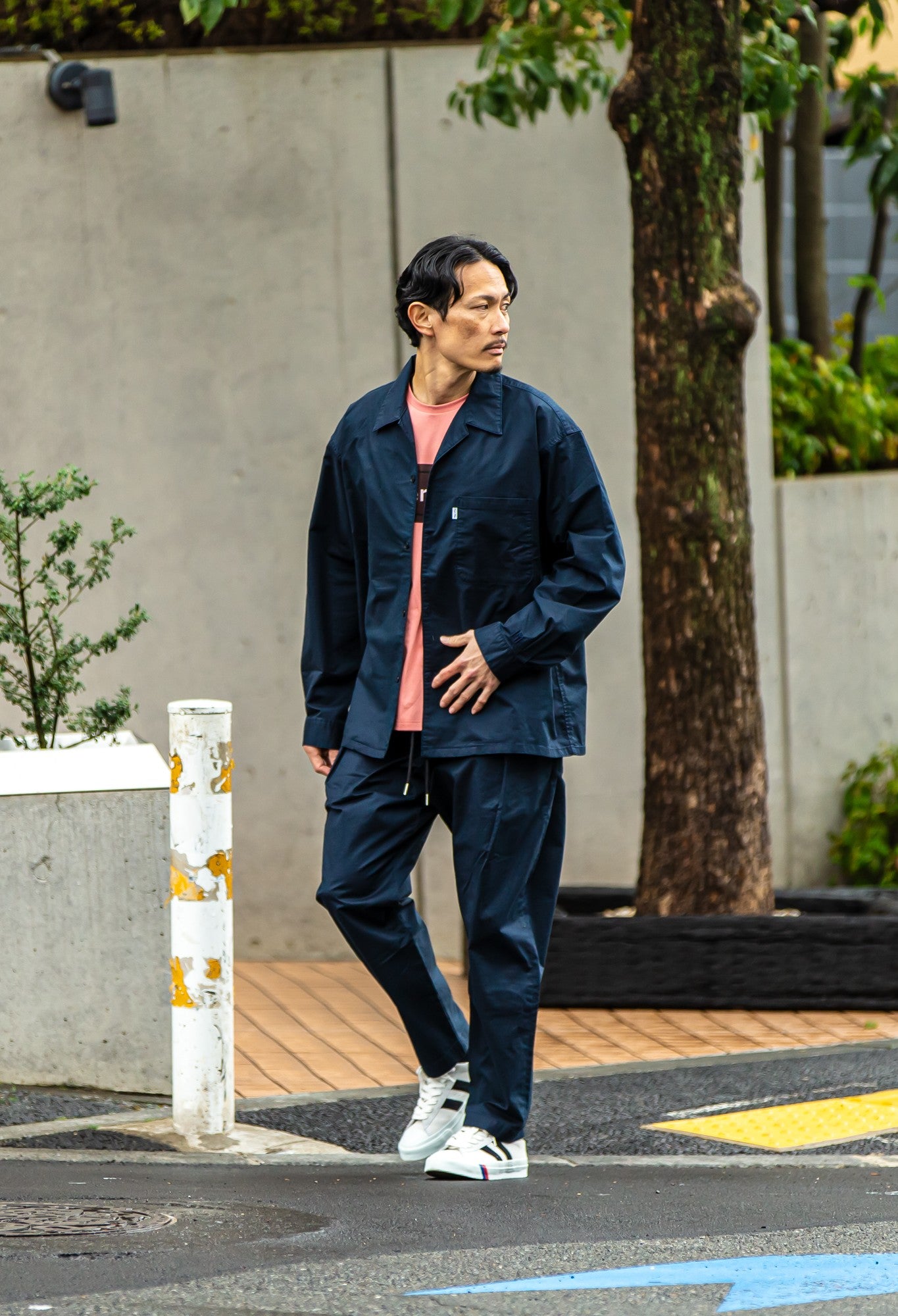 ワンサイズ ダブルフェイス テーパードパンツ