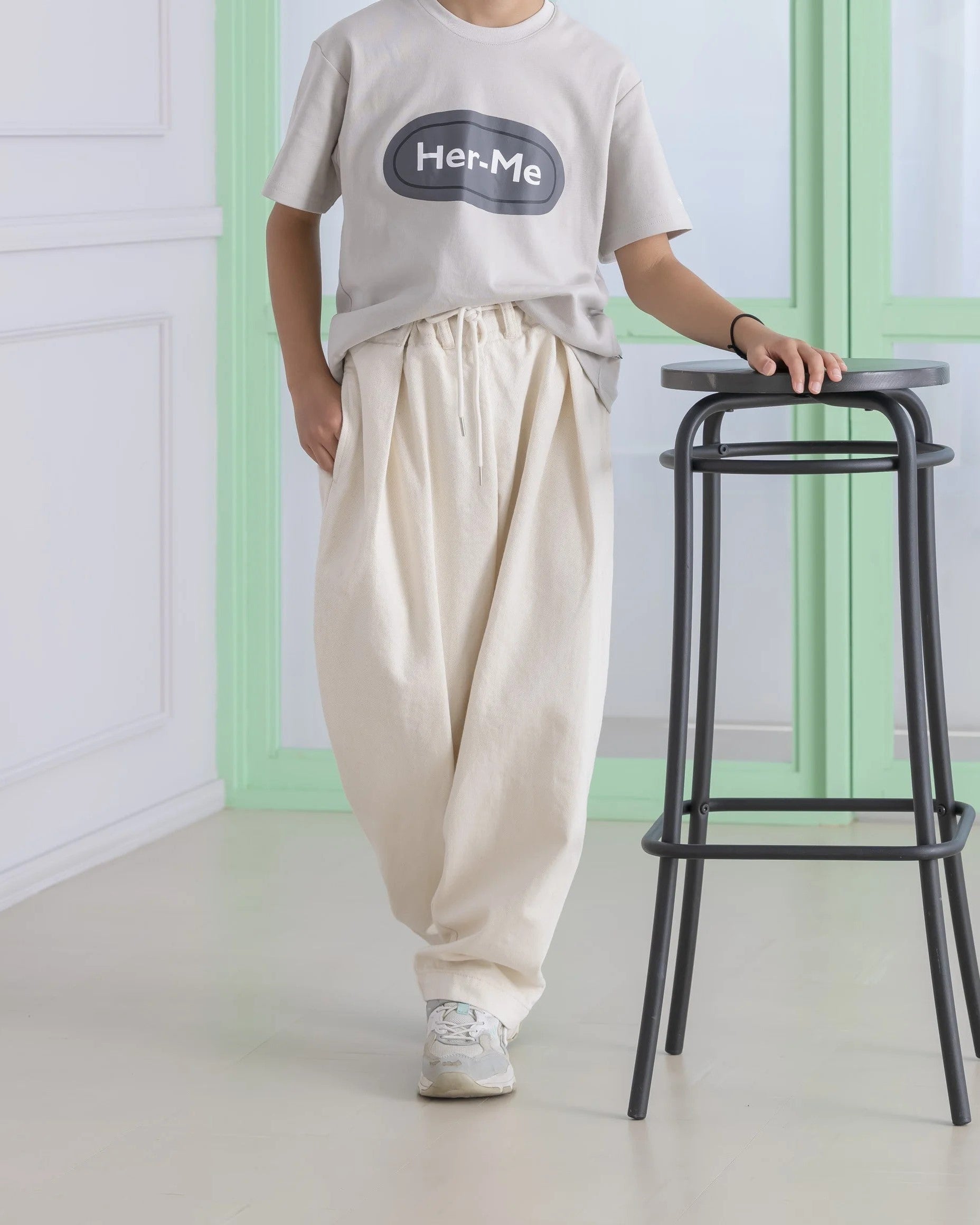Her-Meユニセックスキッズパンツ オフホワイト