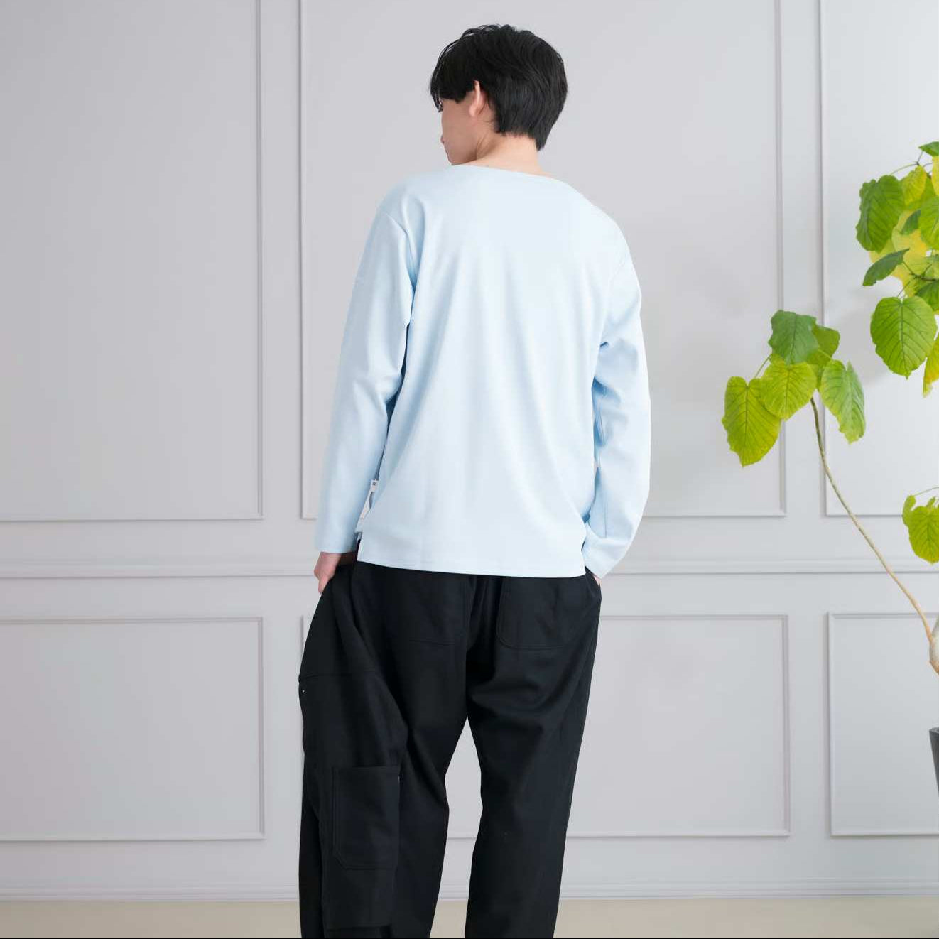 ボートネック ロングTシャツ
