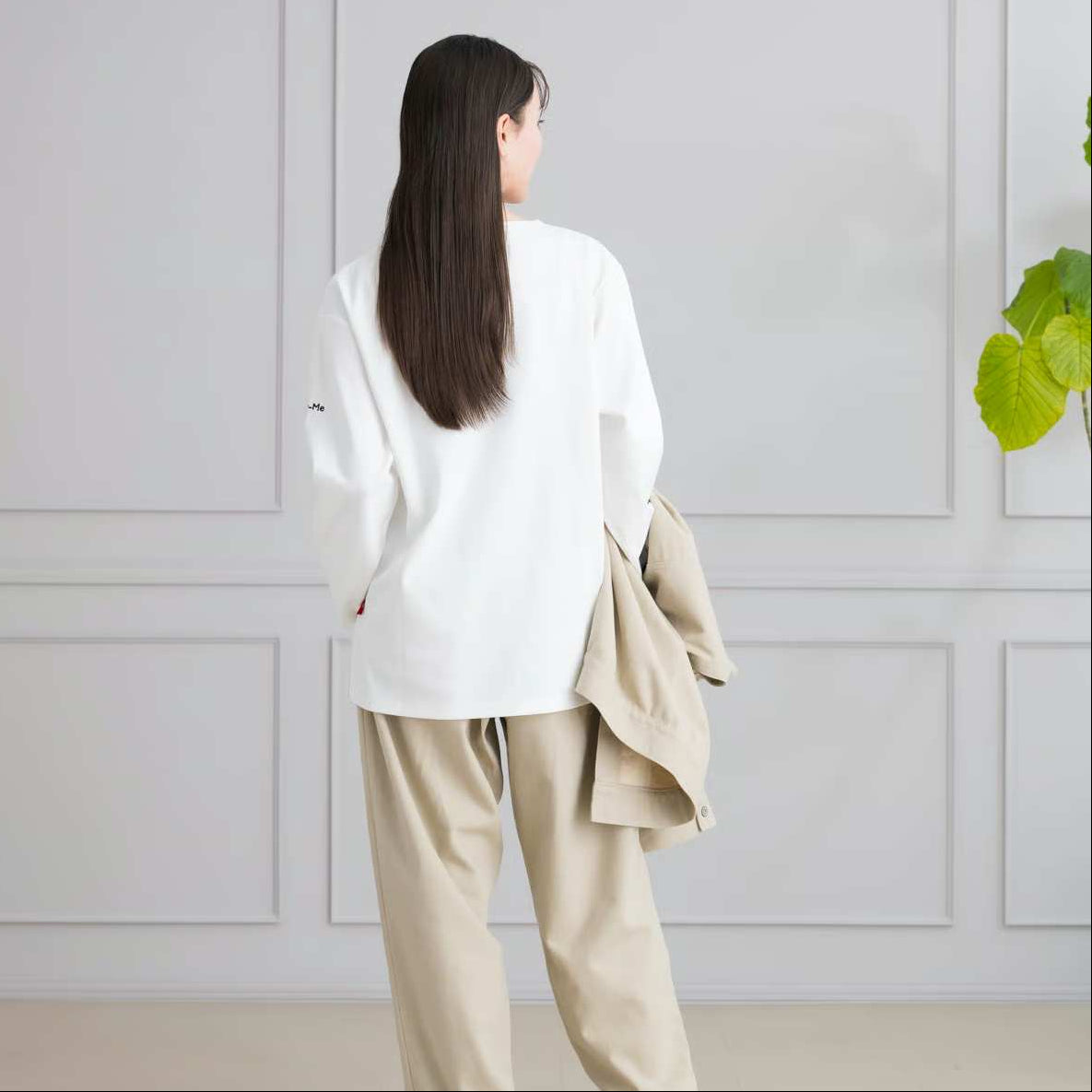 ボートネック ロングTシャツ
