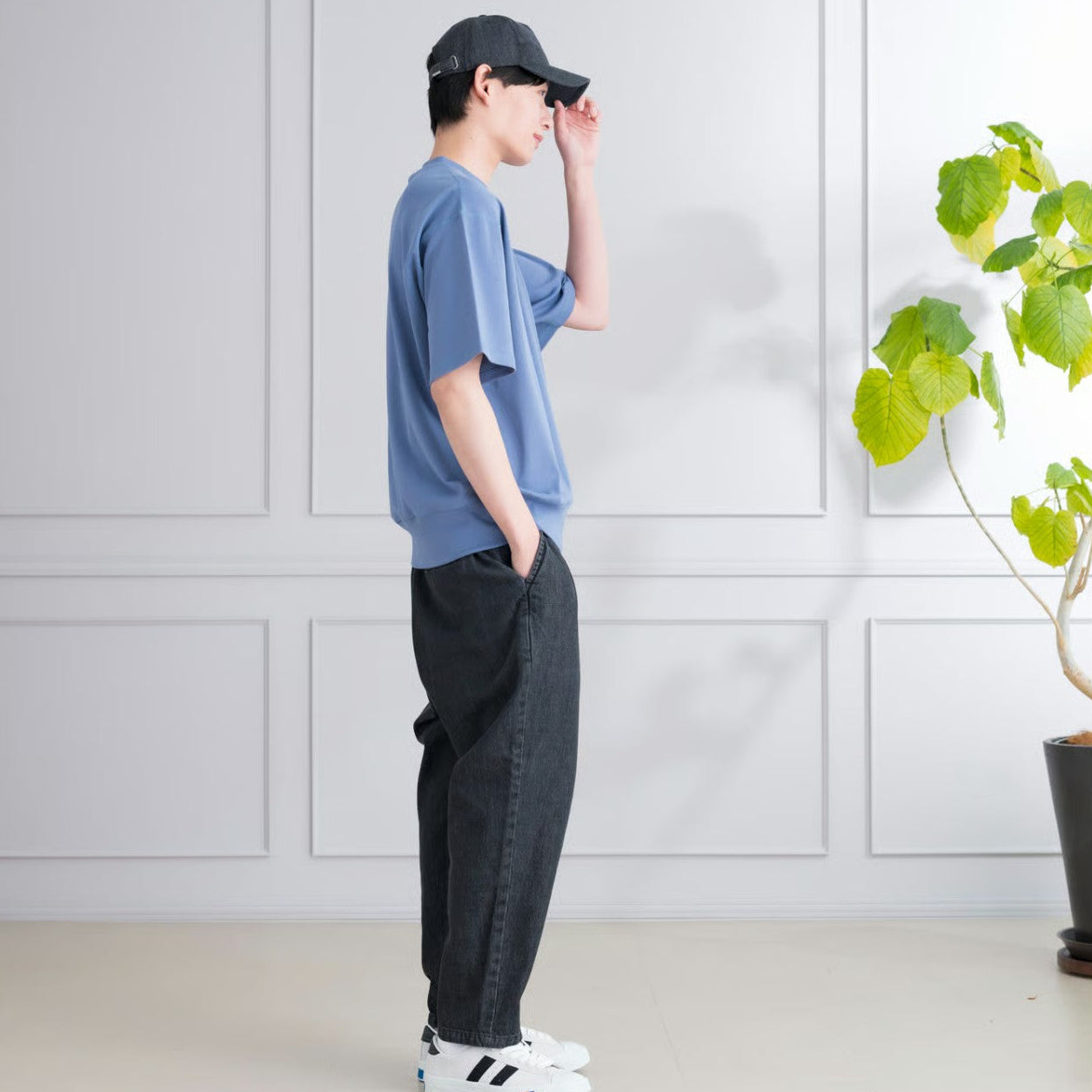 ボックスリブ編みTシャツ