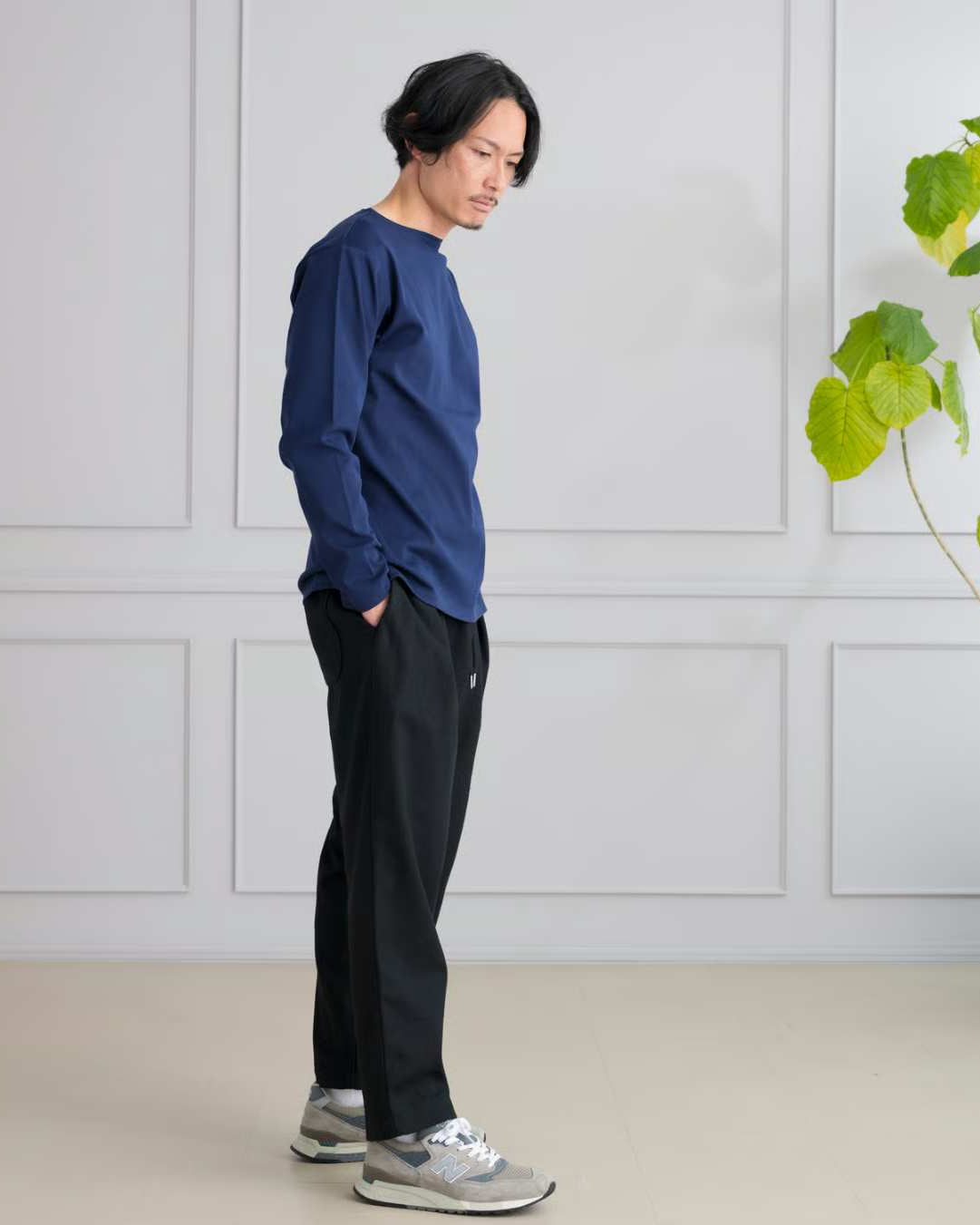 ボートネック ロングTシャツ