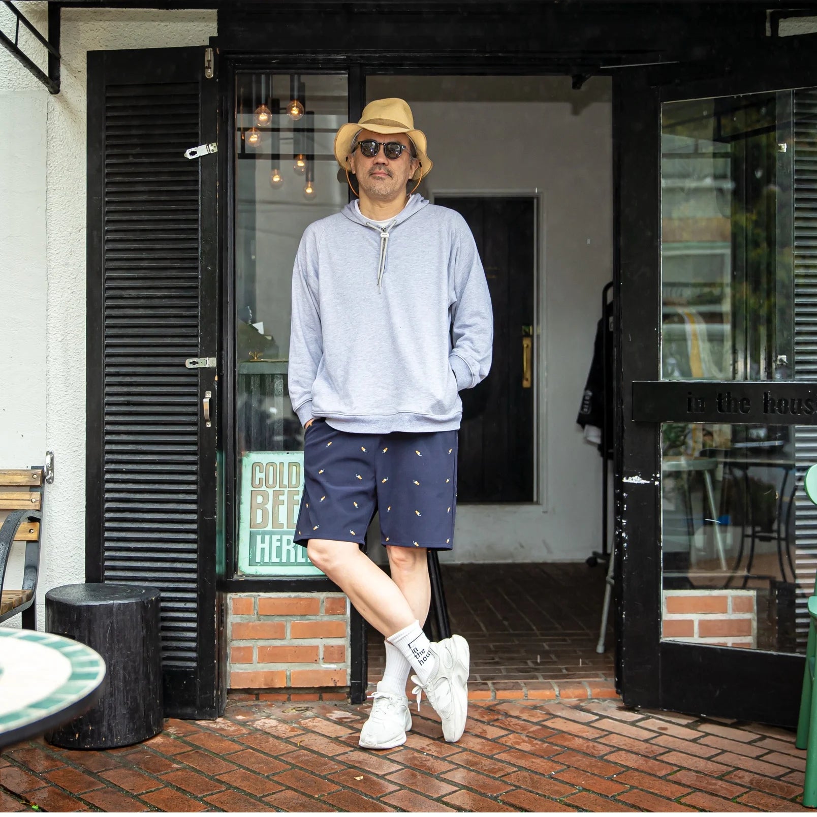 in the house コラボ プリントハーフパンツ