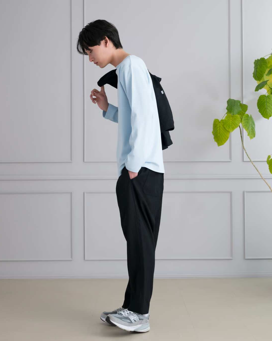 ボートネック ロングTシャツ