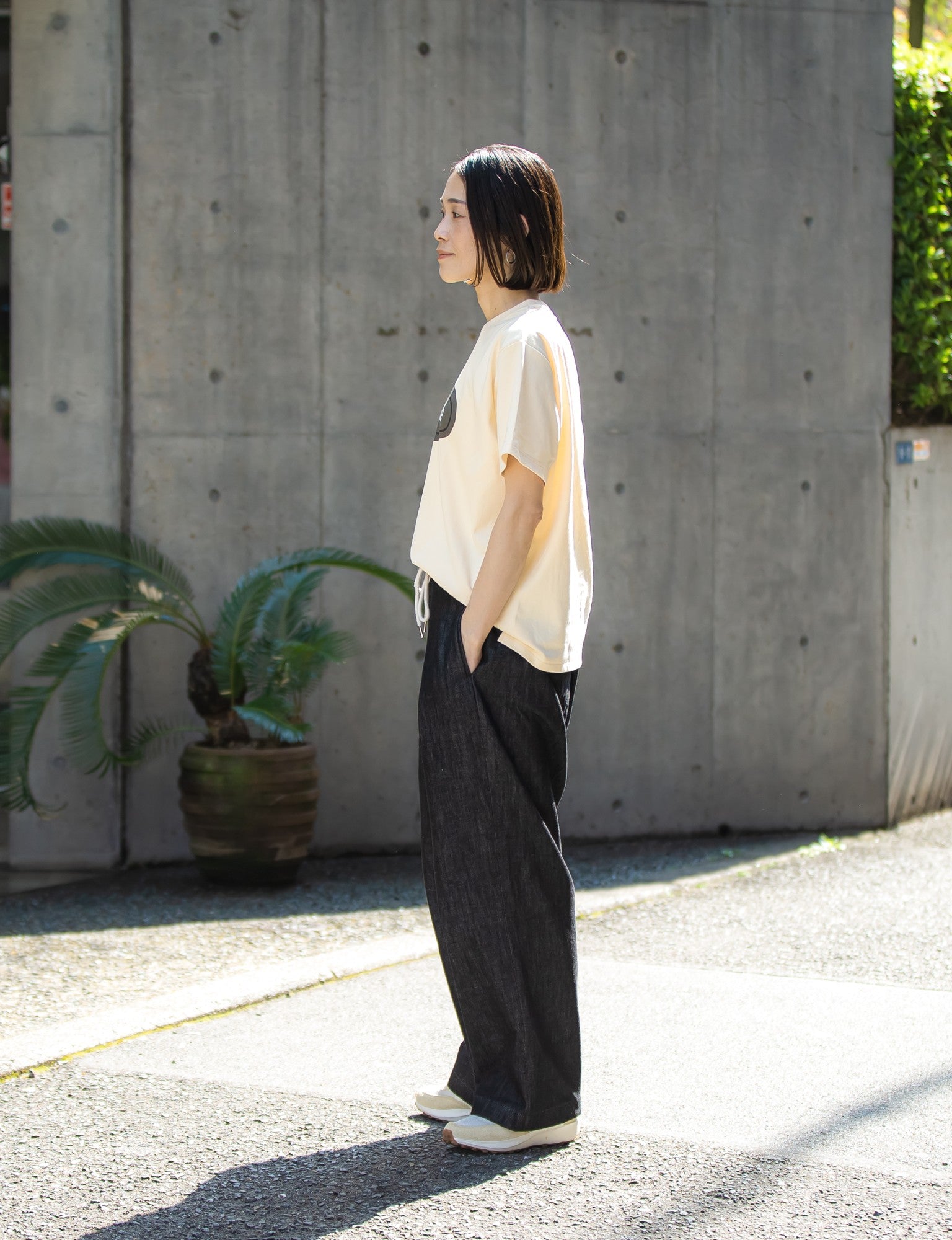 ワンサイズ　ストレートバレルデニムパンツ