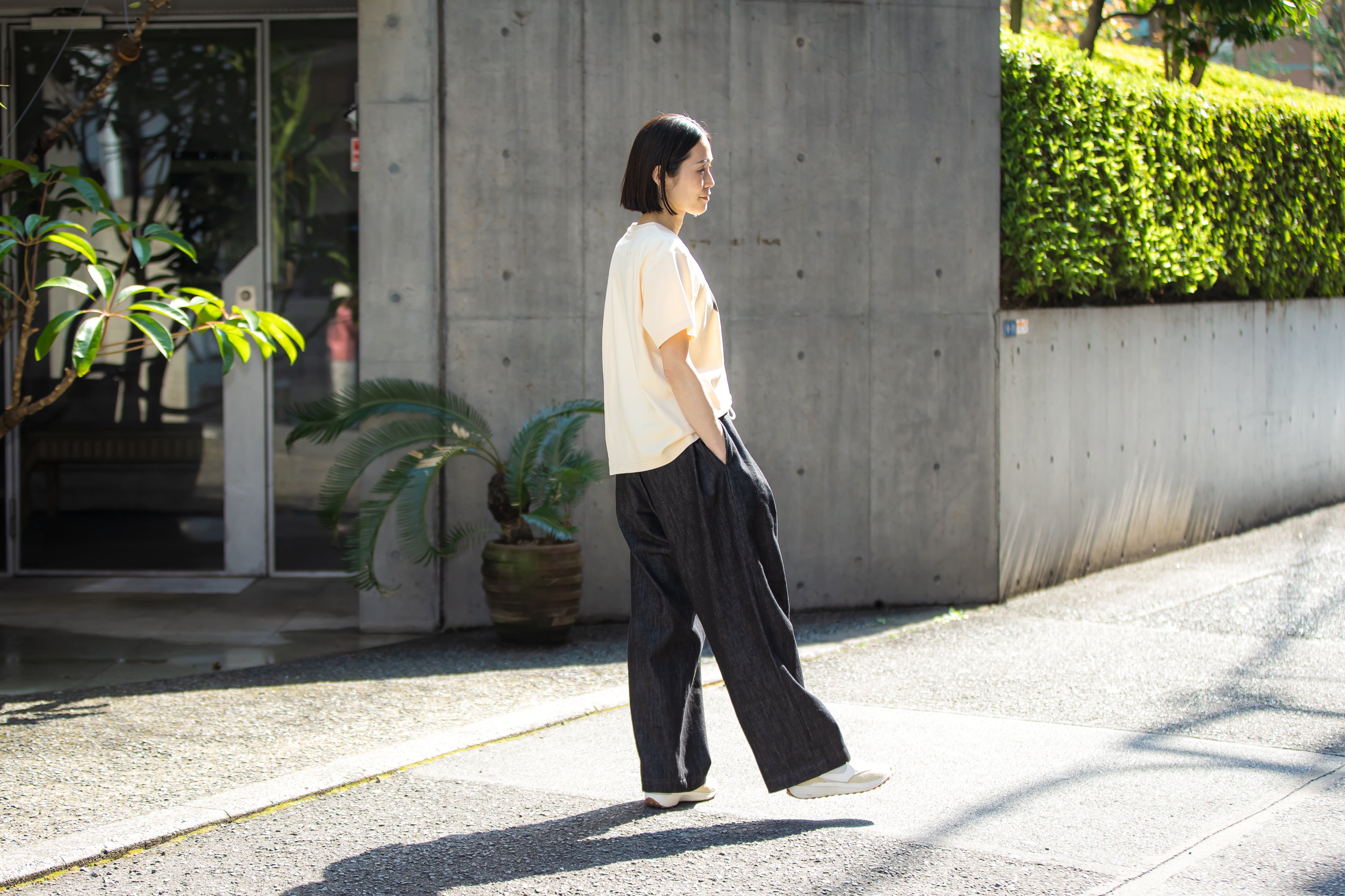 ワンサイズ　ストレートバレルデニムパンツ