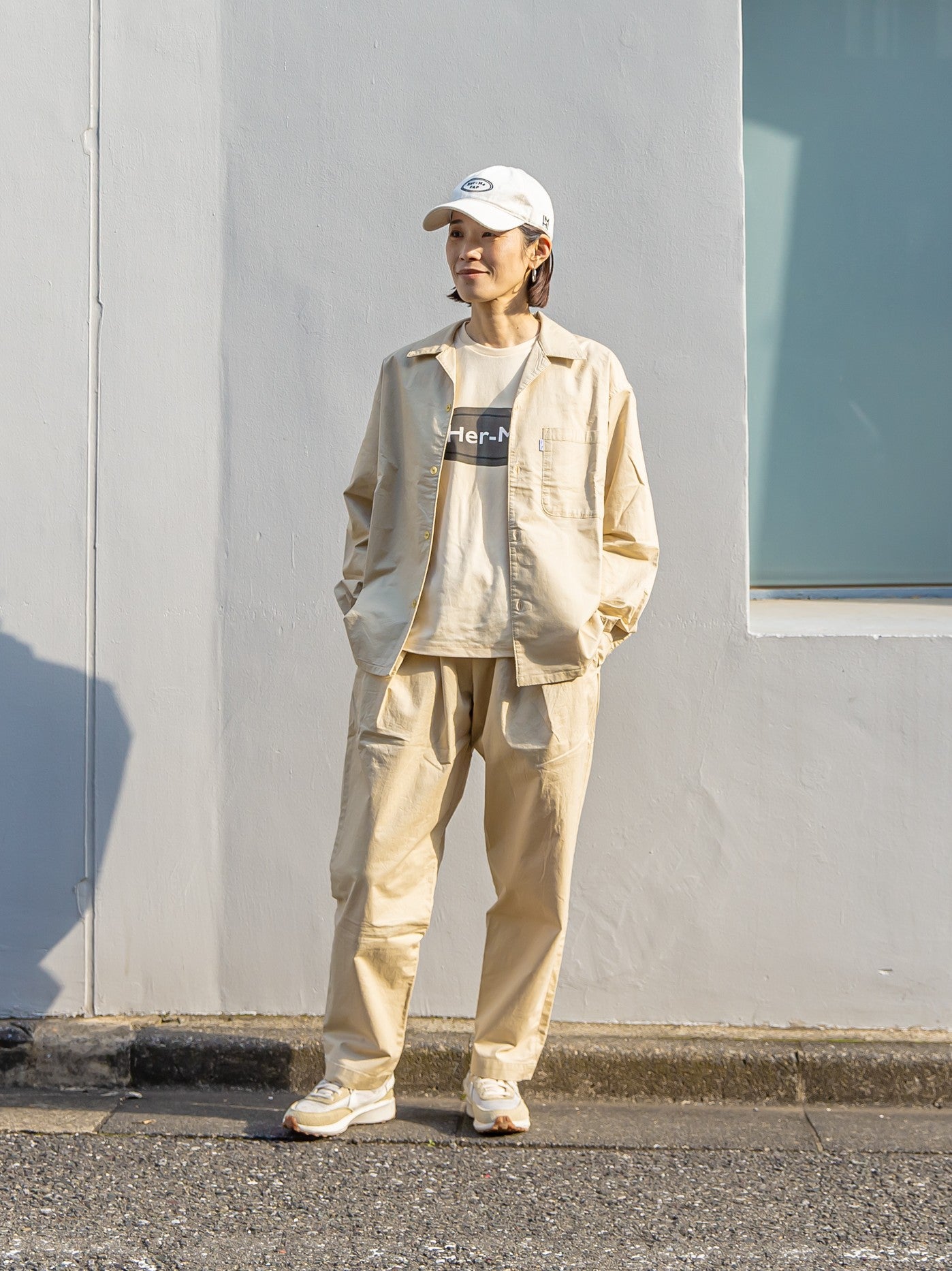 ワンサイズ　ダブルフェイス テーパードパンツ